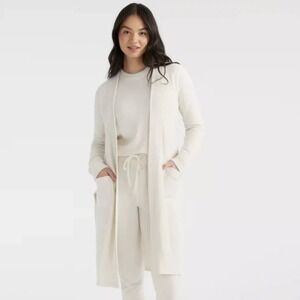 Knix Cozzzy Lounge Cardigan M Open Front Duster Comfy Quiet Luxury‎ Cozy Coastal
